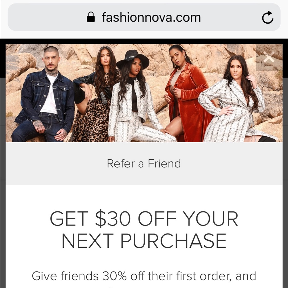 $30 OFF Fashion Nova discount code